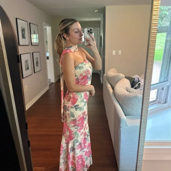 Floral Halter Maxi Dress - Picture 2 of 7